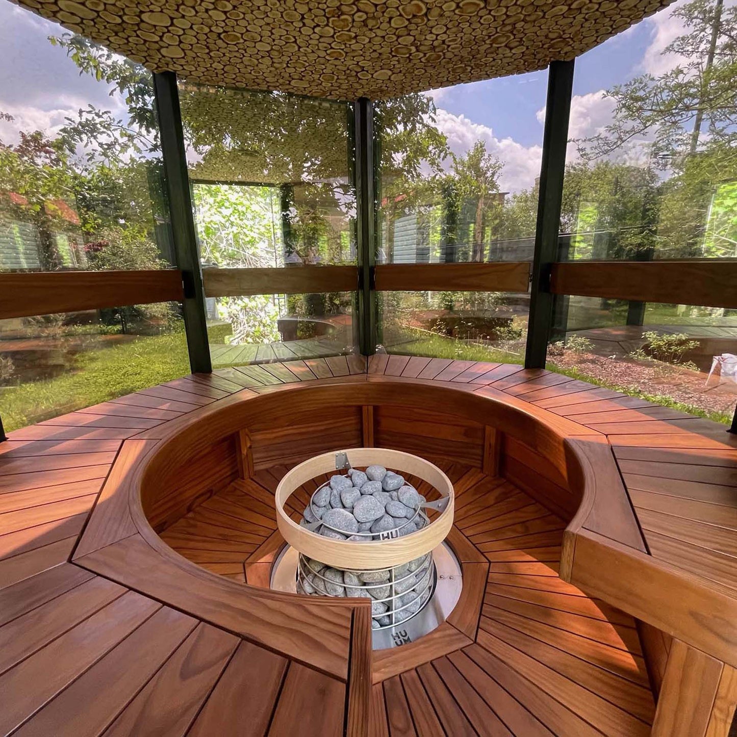 Haljas Hele SINGLE - Glass Luxury 7 Person Outdoor Sauna - The Sauna Store