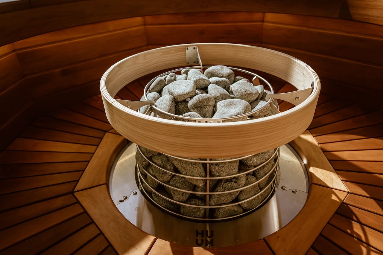 Haljas Hele DOUBLE - Luxury Glass 7 Person Outdoor Sauna w/ Changing Room - The Sauna Store
