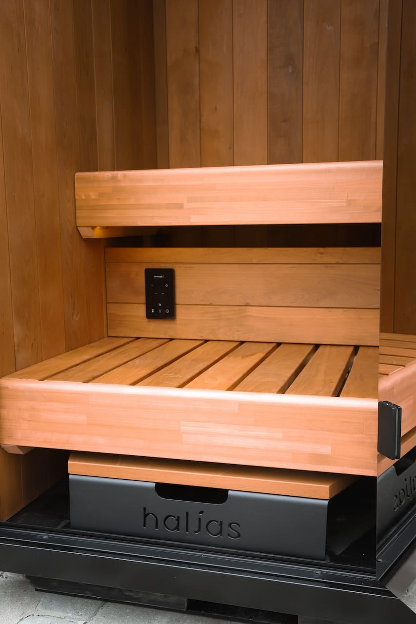 Haljas Hele NANO - Glass Luxury 2 Person Outdoor Sauna - The Sauna Store