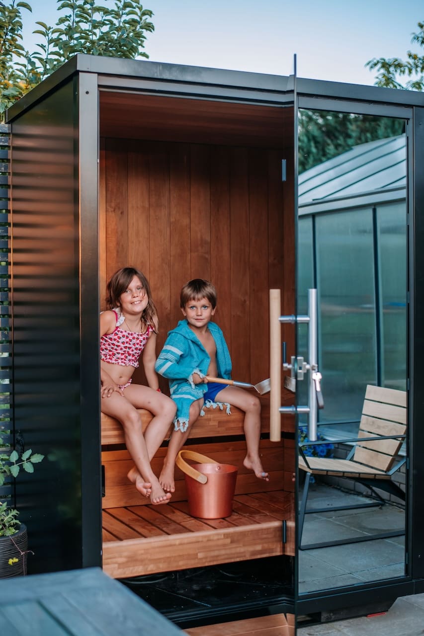 Haljas Hele NANO - Glass Luxury 2 Person Outdoor Sauna - The Sauna Store