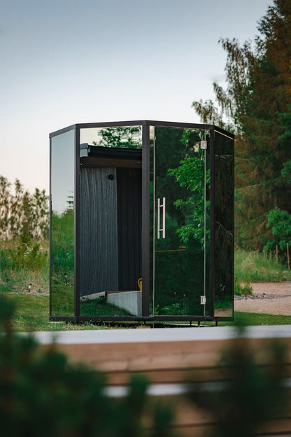 Haljas Hele SINGLE - Glass Luxury 7 Person Outdoor Sauna - The Sauna Store