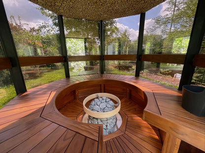 Haljas Hele SINGLE - Glass Luxury 7 Person Outdoor Sauna - The Sauna Store